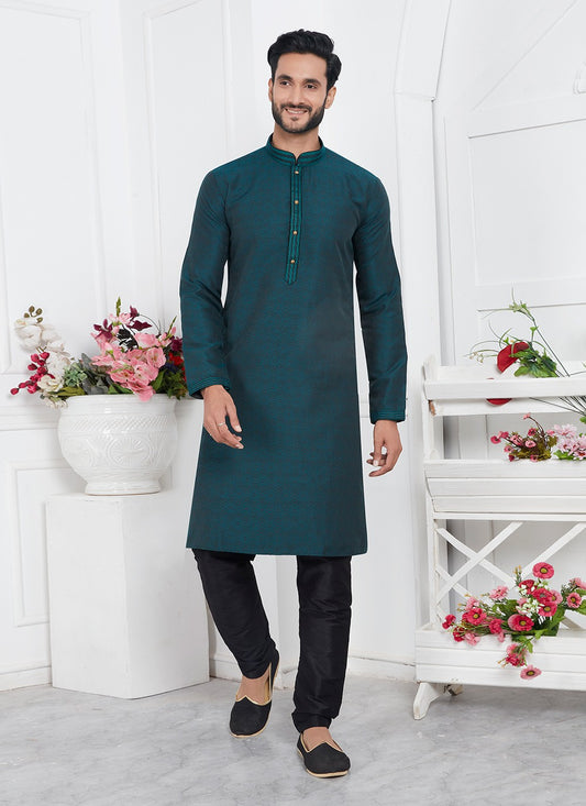 Pintex Brocade, Jacquard Silk Rama Kurta Pyjama - M7773