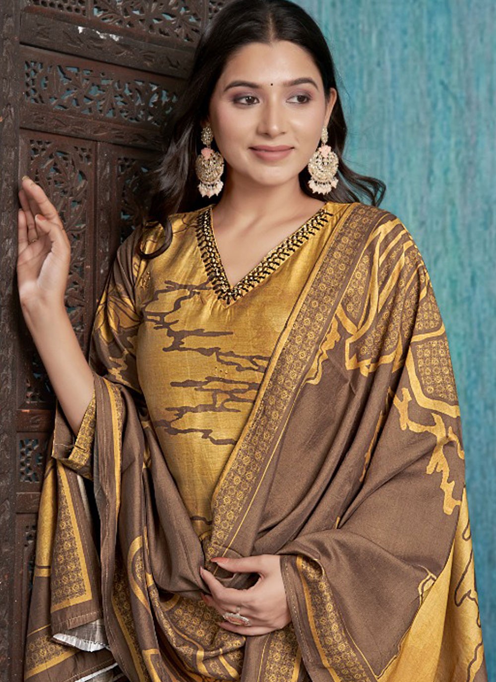 Silk, Viscose Salwar Suit - T3720