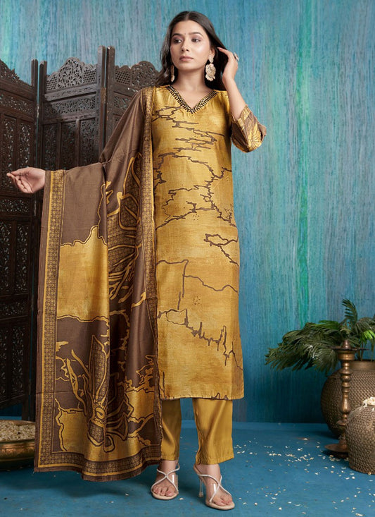 Silk, Viscose Salwar Suit - T3720