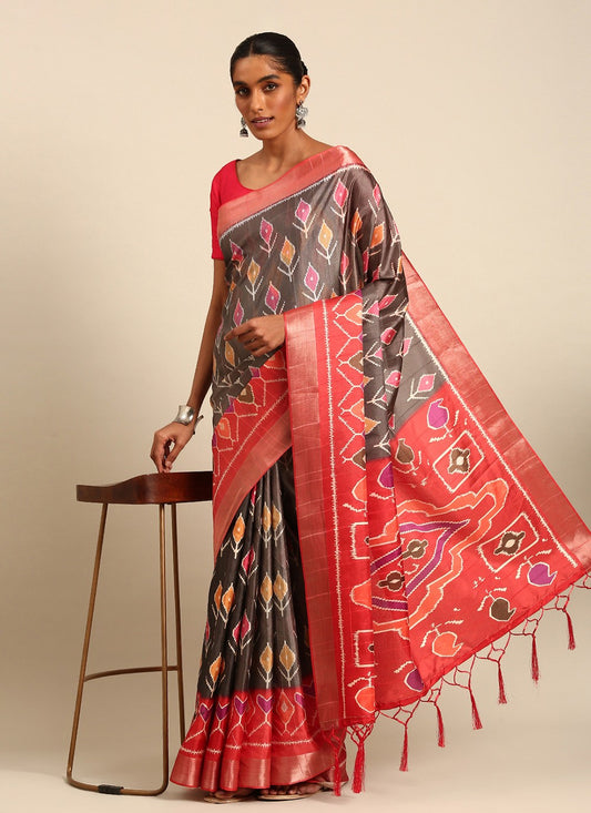 Casual Digital Print Cotton Saree - S7484