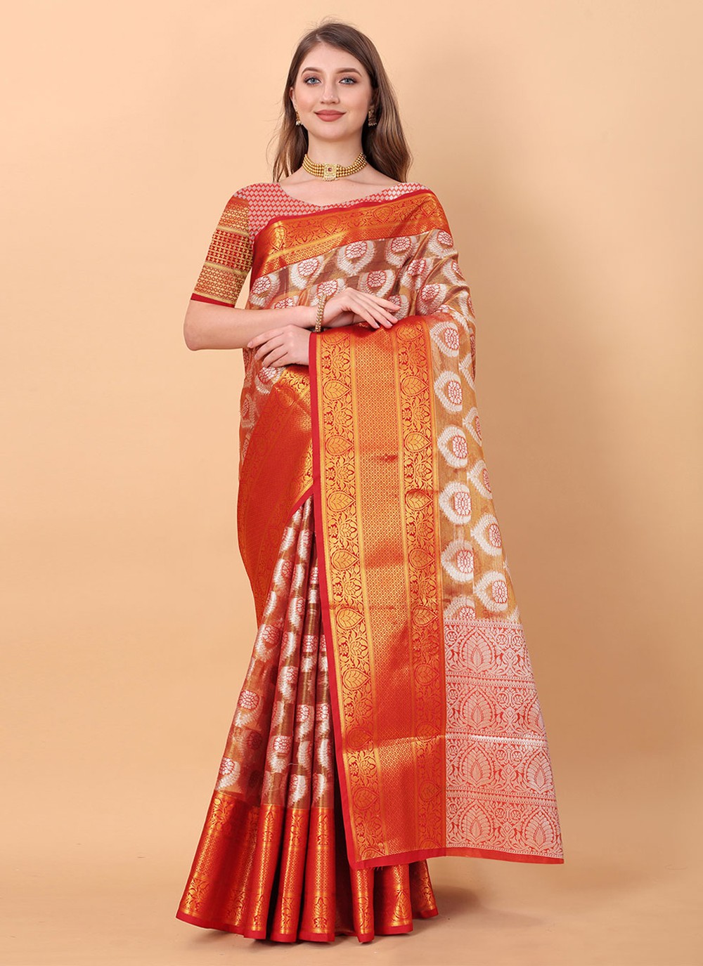 Classic Weaving Zari Organza, Silk Saree - S1506