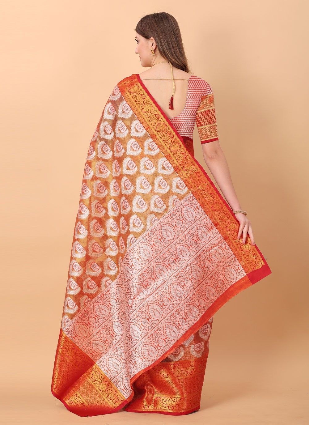 Classic Weaving Zari Organza, Silk Saree - S1506