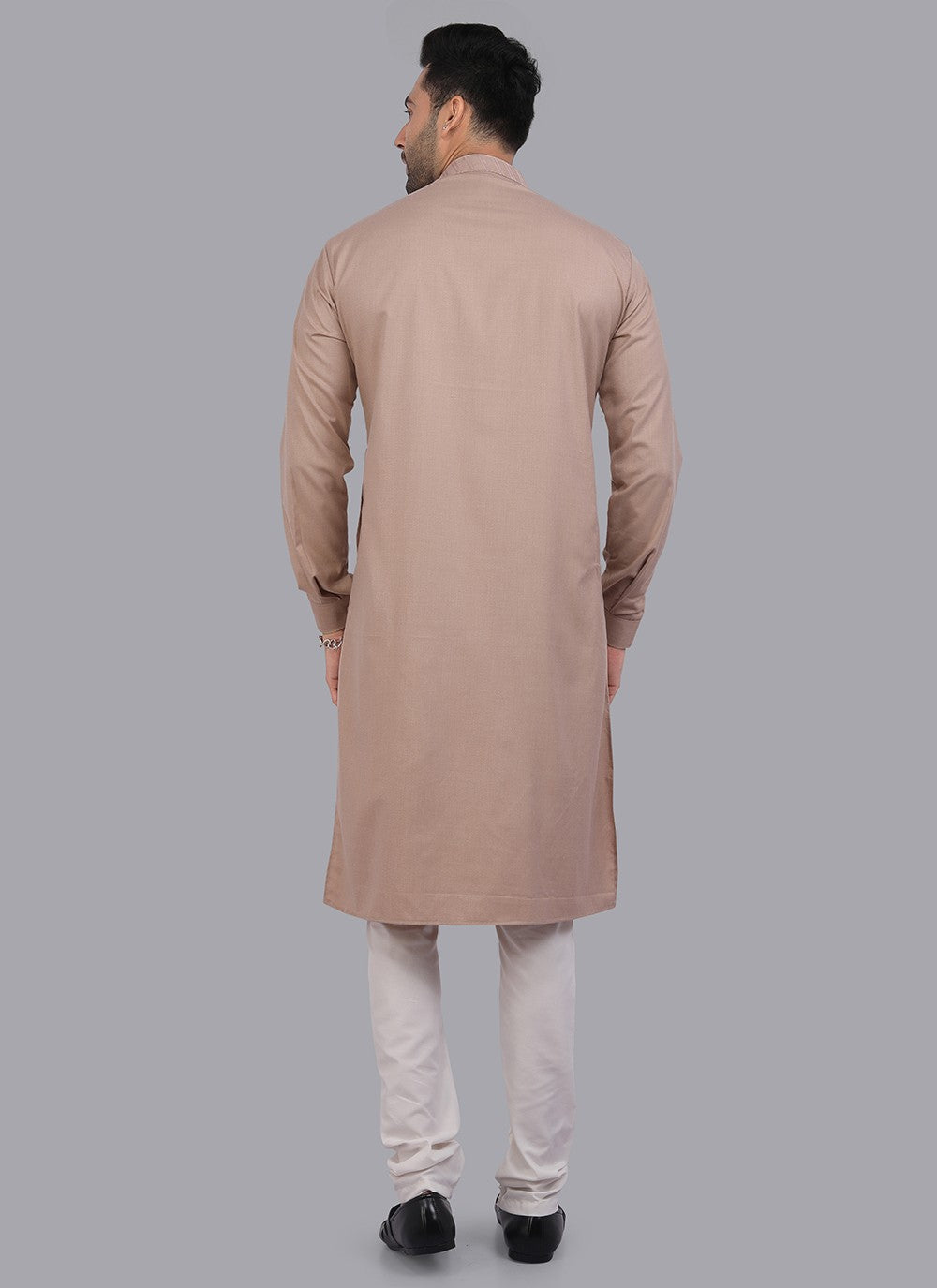 Plain Art Silk Brown Kurta Pyjama - M6730