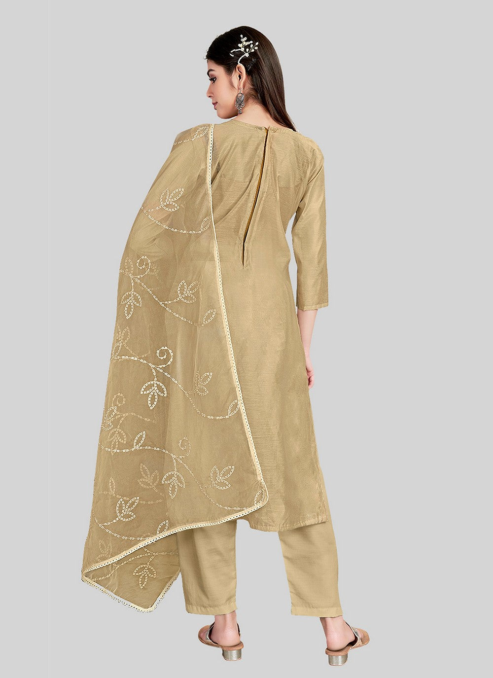 Chanderi Silk Pant Style Suit - T2518