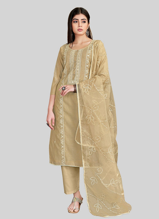 Chanderi Silk Pant Style Suit - T2518