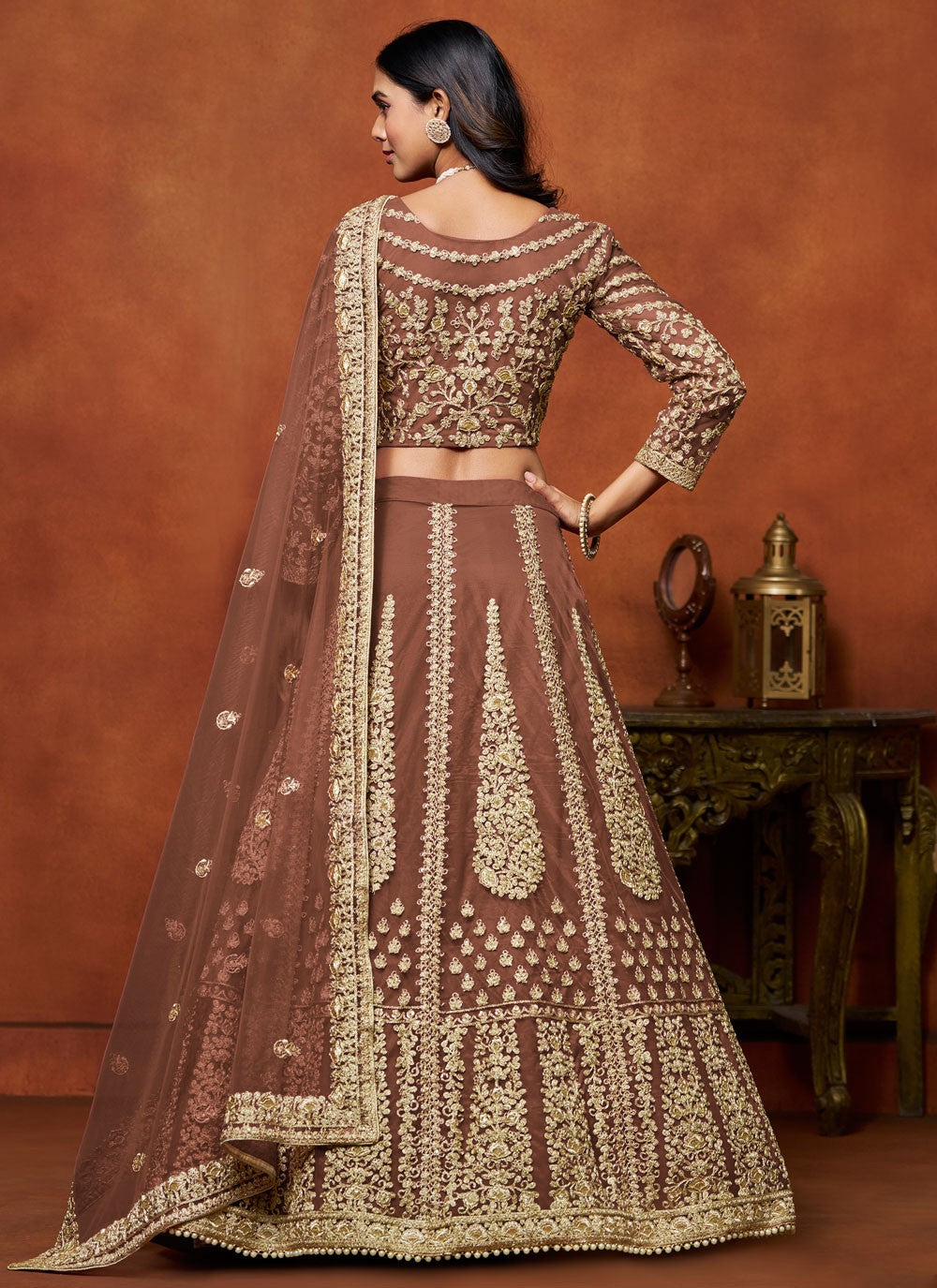 Embroidered Net A - Line Lehenga - L2773