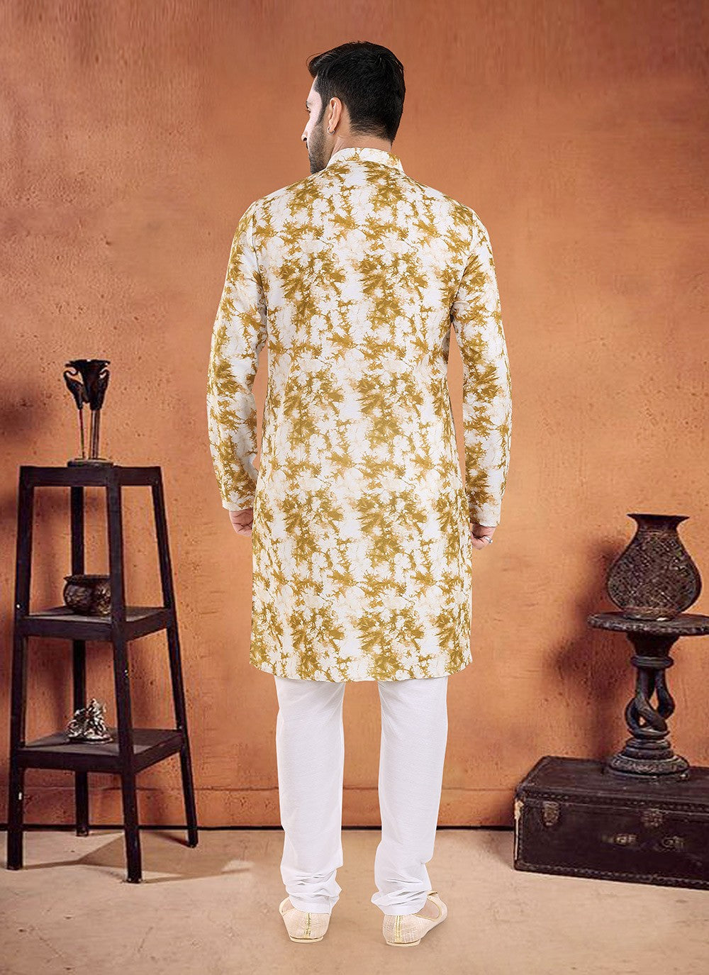 Printed Cotton Brown Kurta Pyjama - M8093