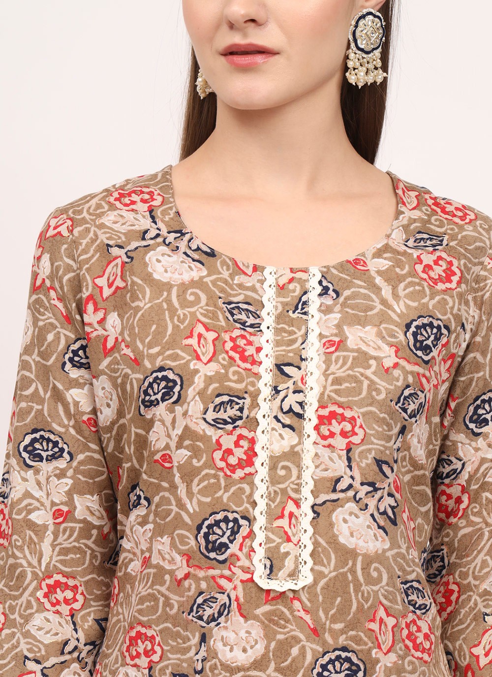 Printed Cotton Pant Style Suit - T4503