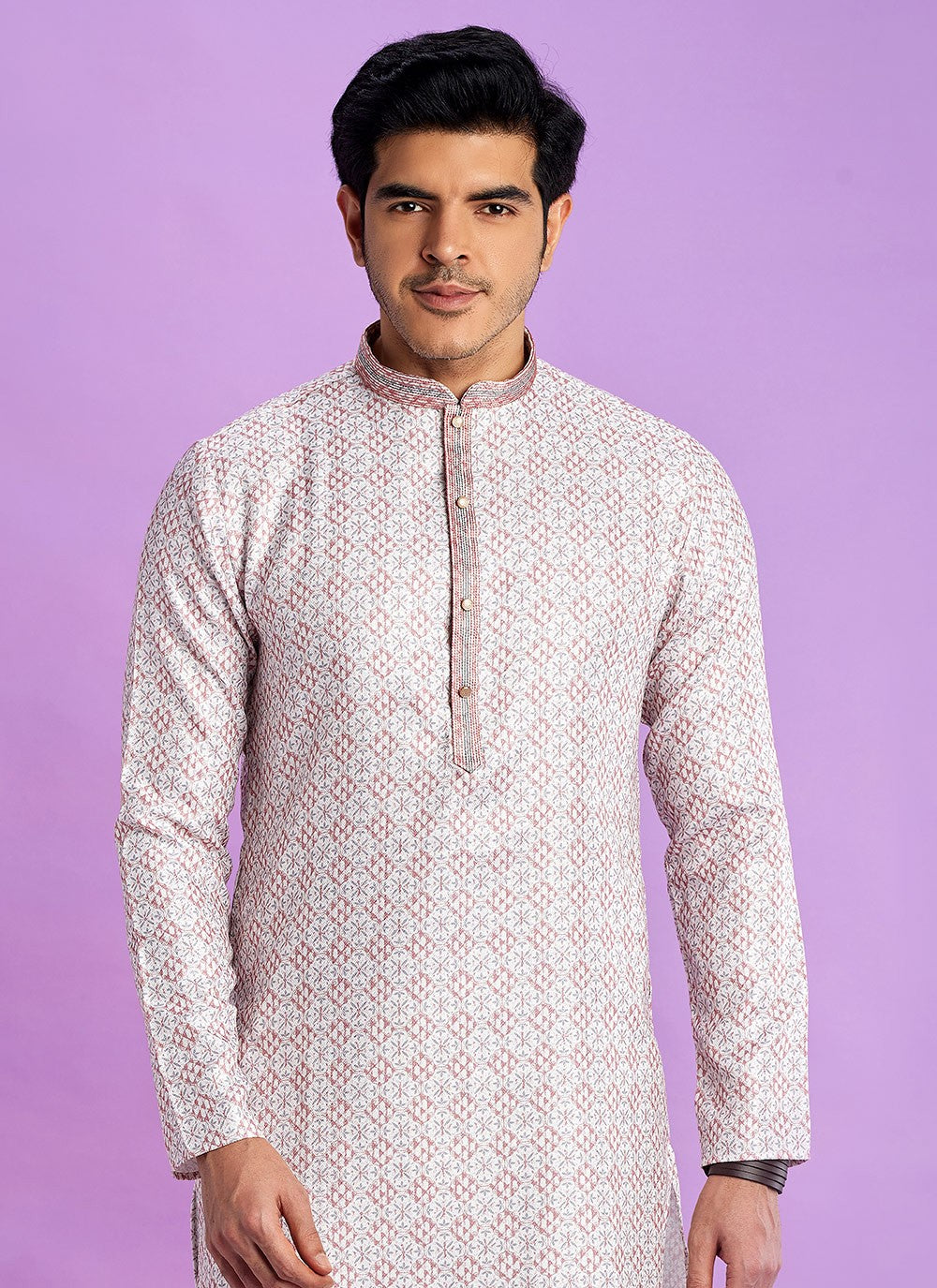 Digital Print Cotton Brown Kurta Pyjama - M6952