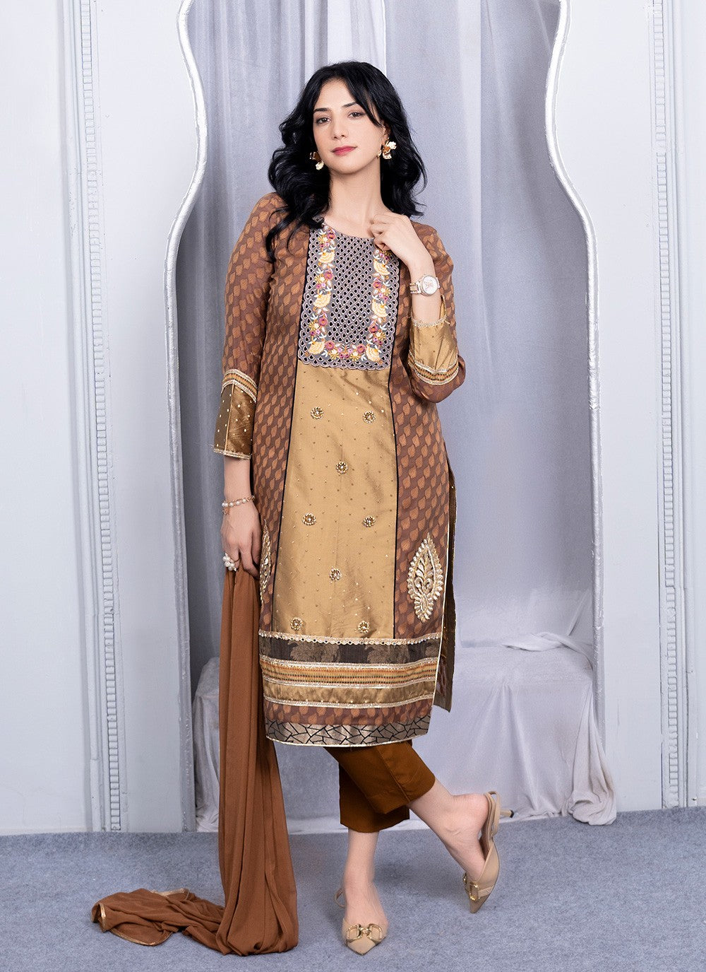 Georgette Pant Style Suit - T3046