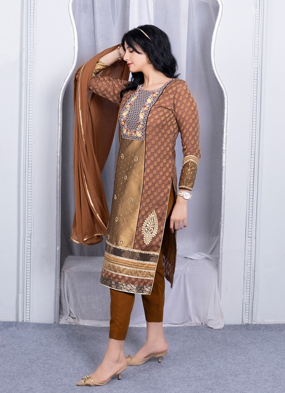 Georgette Pant Style Suit - T3046