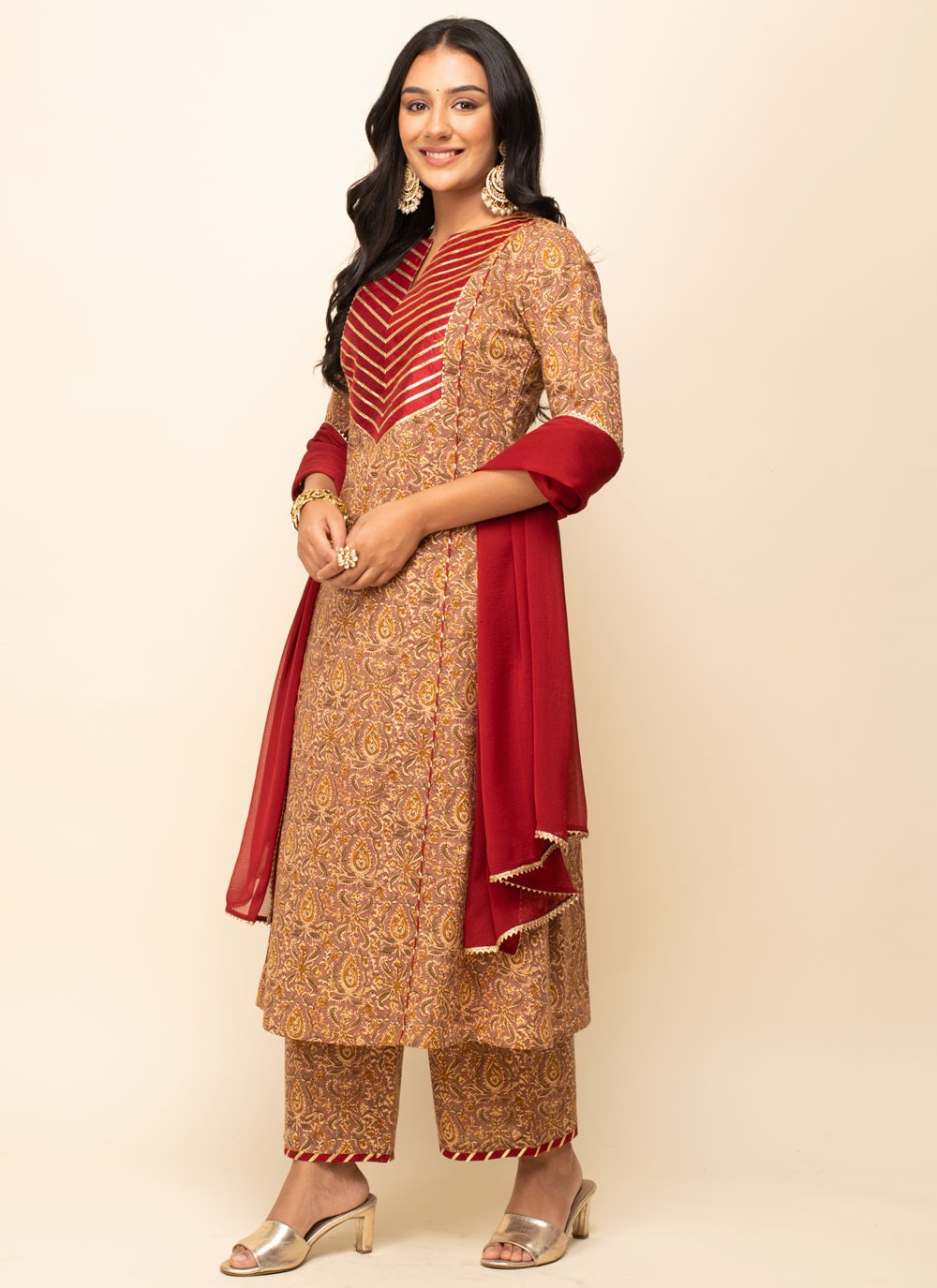 Faux Crepe Salwar Suit - T1674