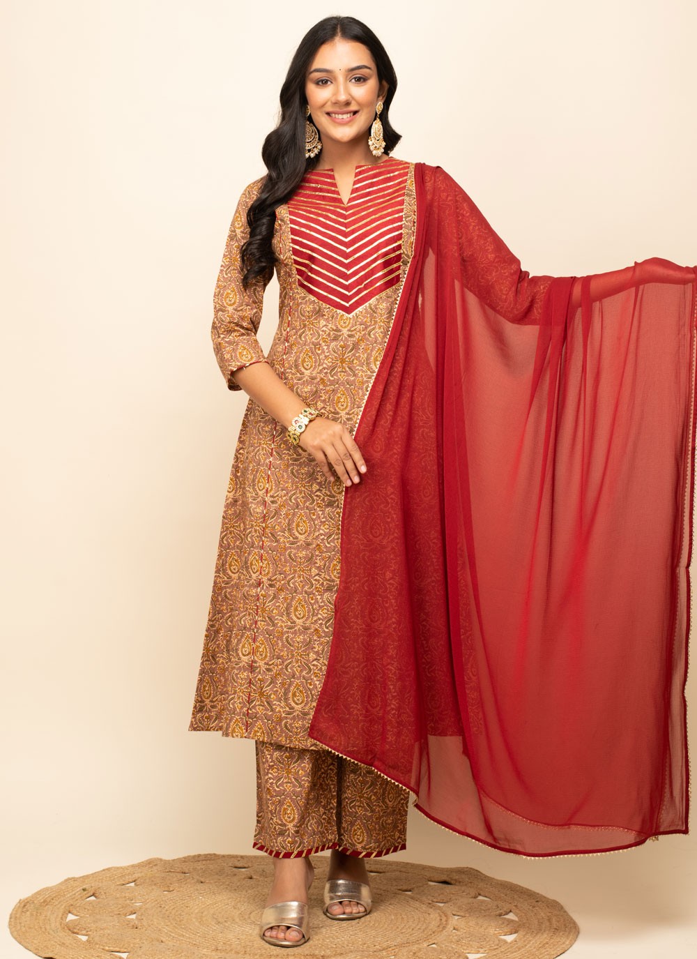 Faux Crepe Salwar Suit - T1674