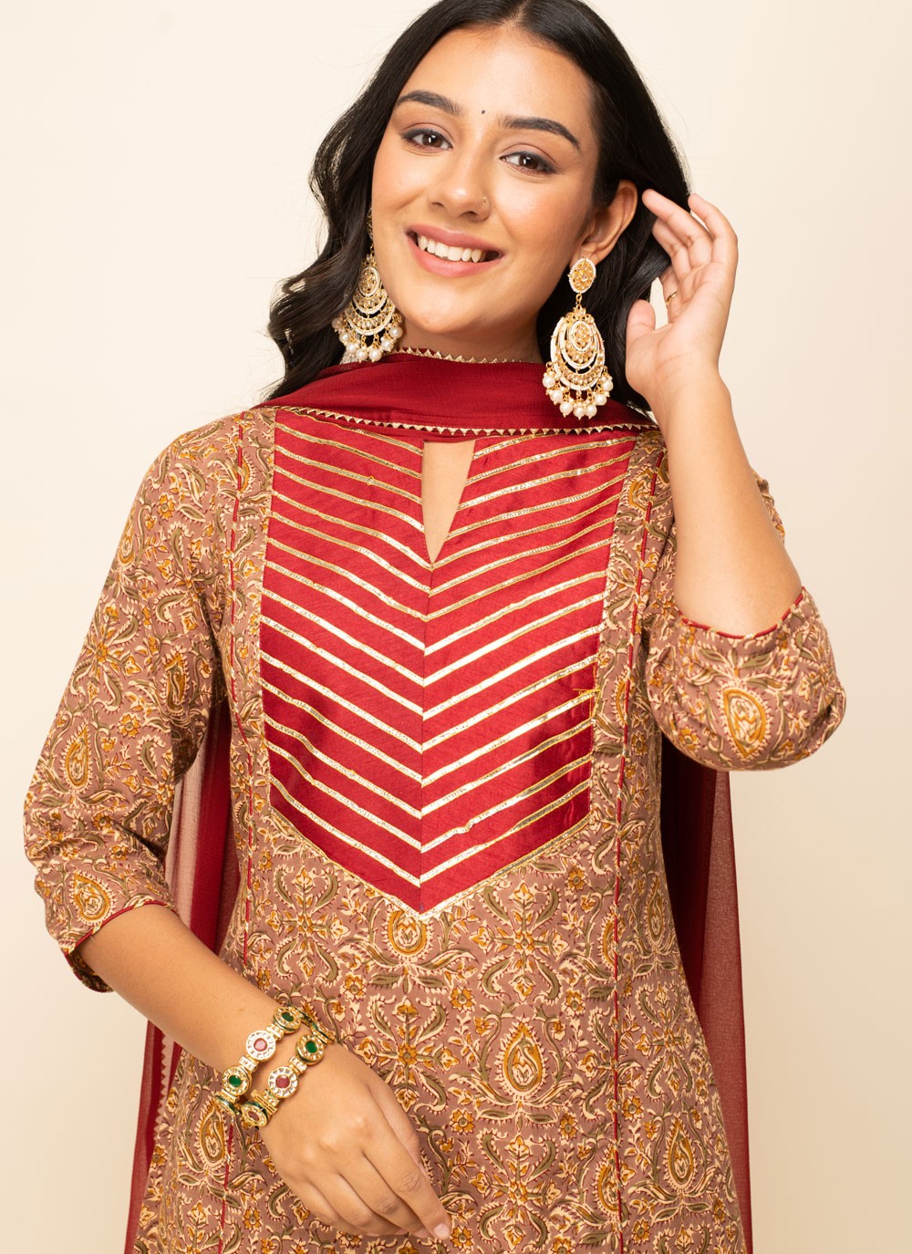 Faux Crepe Salwar Suit - T1674