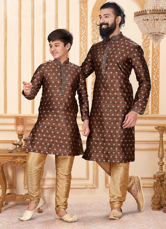 Buttis Silk Brown Kurta Pyjama - M1906