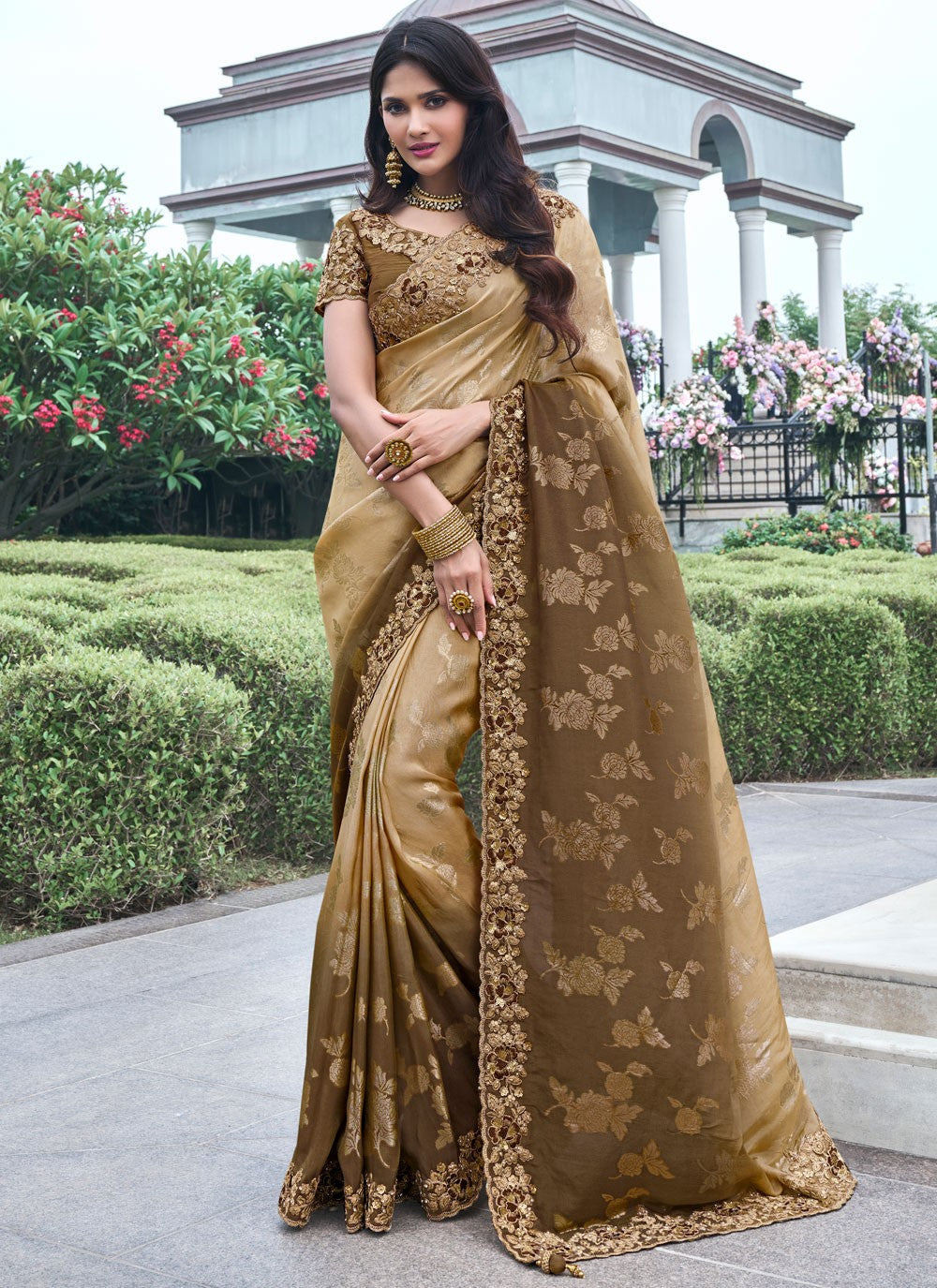 Classic Embroidered Viscose Saree - S8665