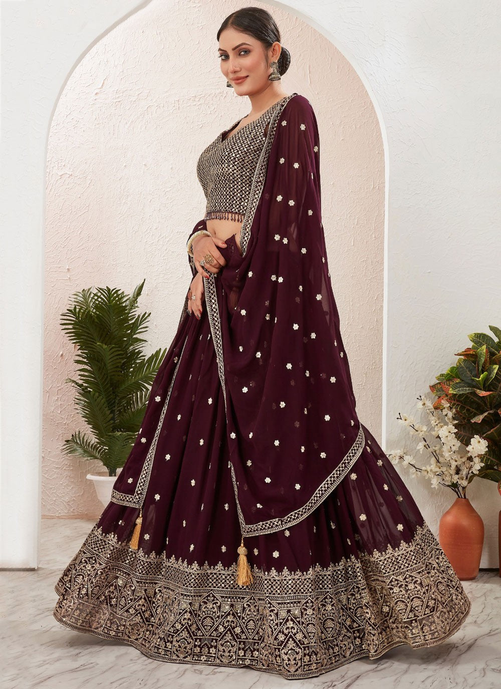 Embroidered Georgette Lehenga - L3166