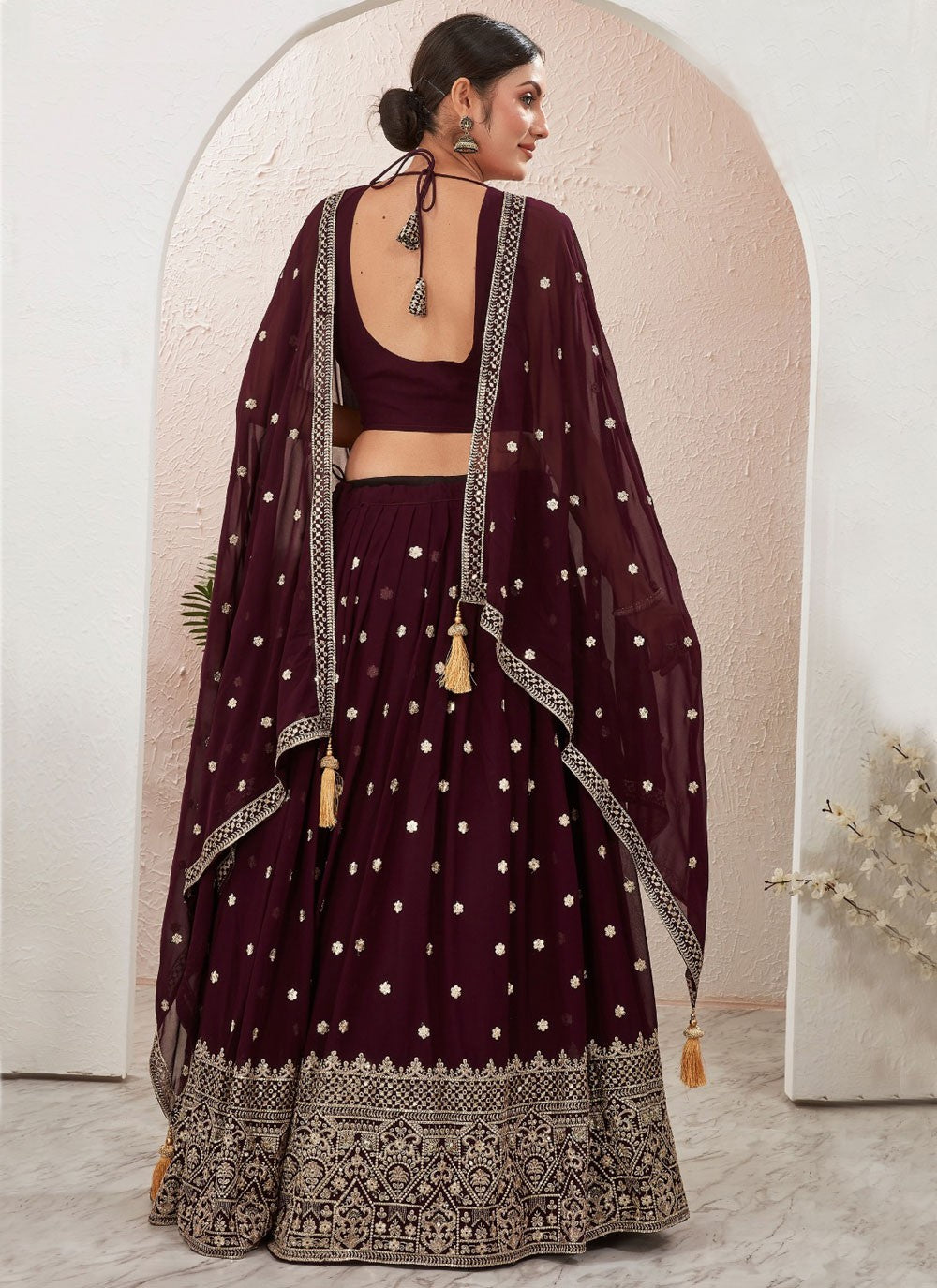 Embroidered Georgette Lehenga - L3166