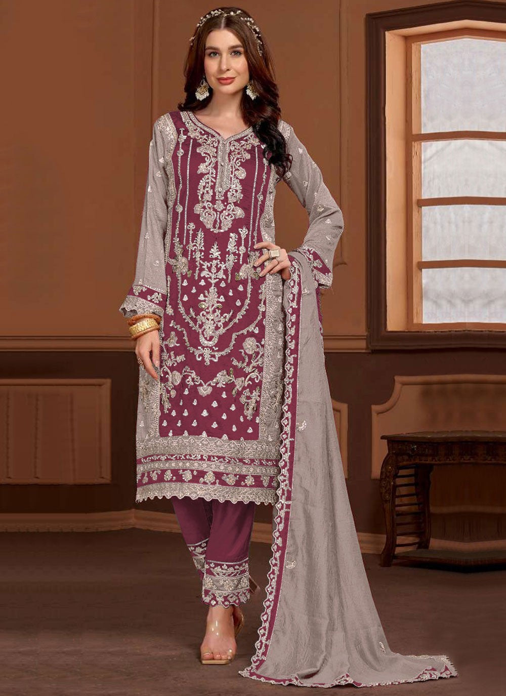 Vichitra Silk Salwar Suit - T4006