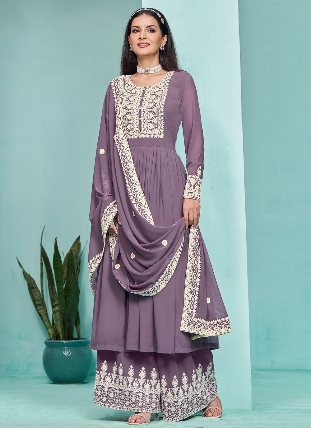 Faux Georgette Salwar Suit - T3335