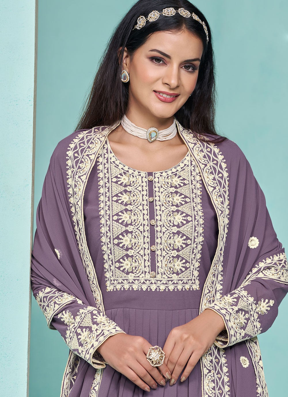 Faux Georgette Salwar Suit - T3335