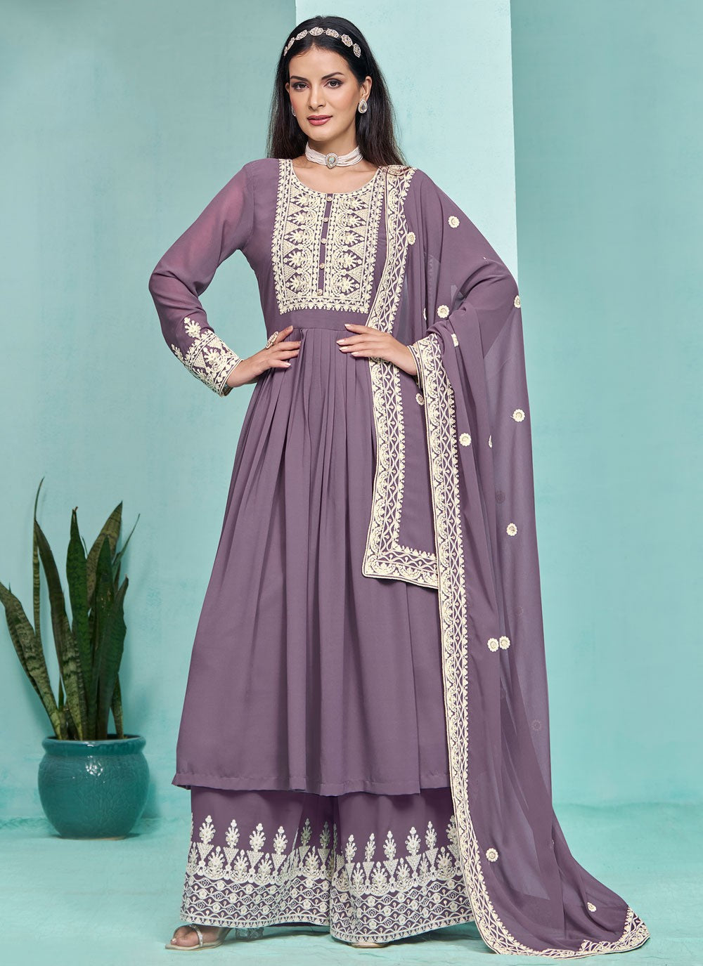 Faux Georgette Salwar Suit - T3335