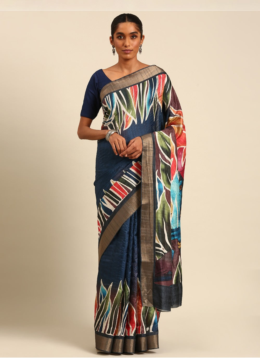 Casual Digital Print Cotton Saree - S7458