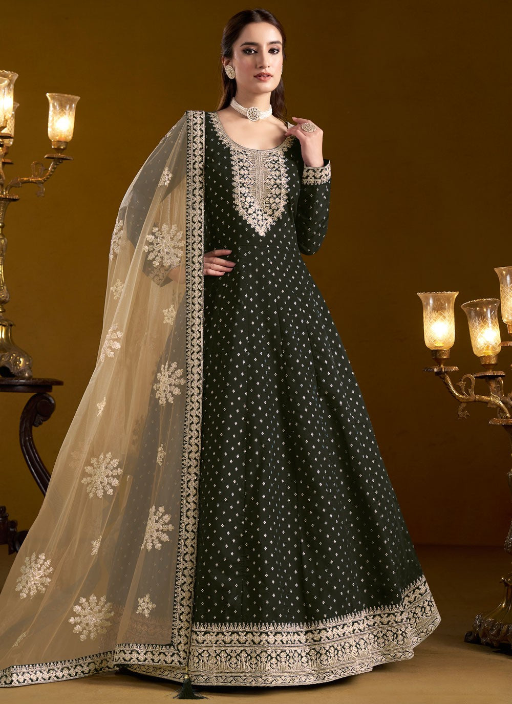 Chanderi Floor Length Anarkali - T3766