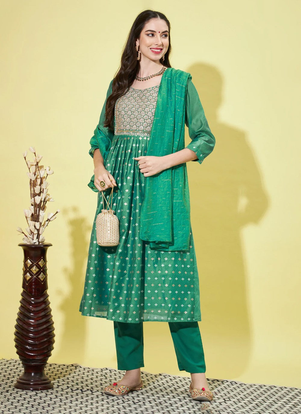 Chanderi Salwar Suit - T1260