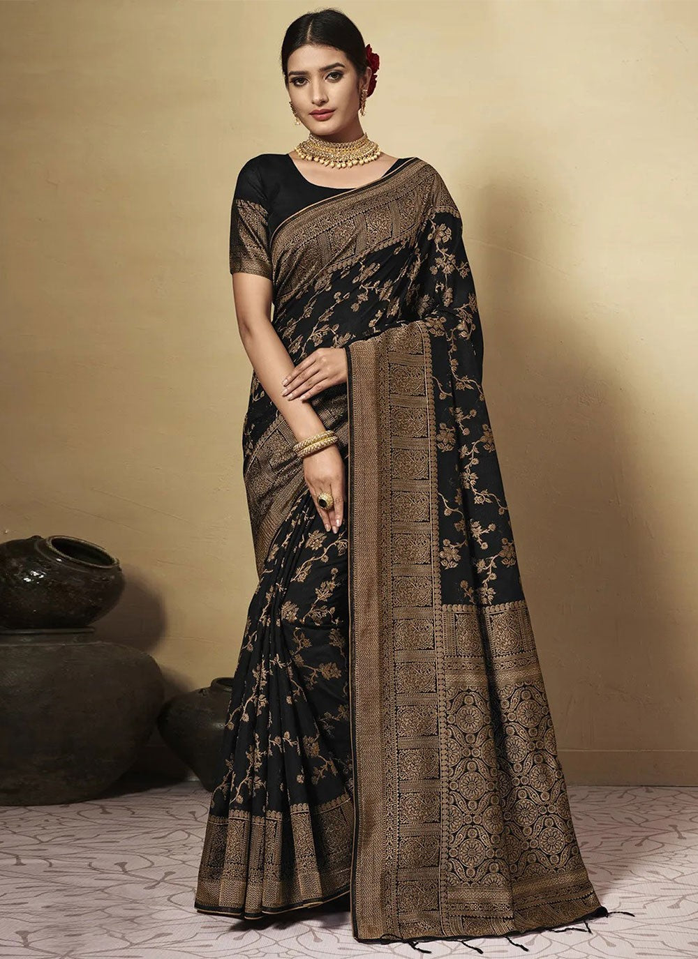 Saree Weaving Zari Chanderi Cotton Saree - S2505