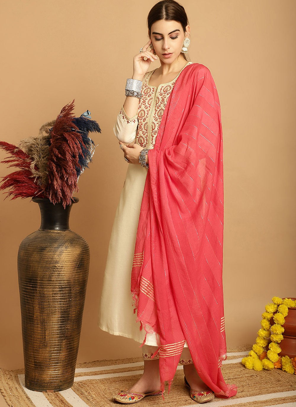 Chanderi Salwar Suit - T1898