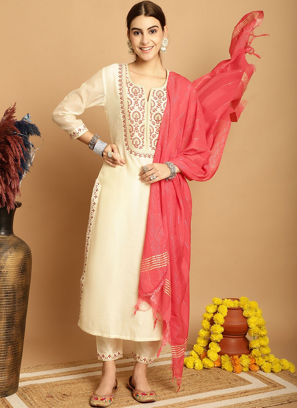 Chanderi Salwar Suit - T1898