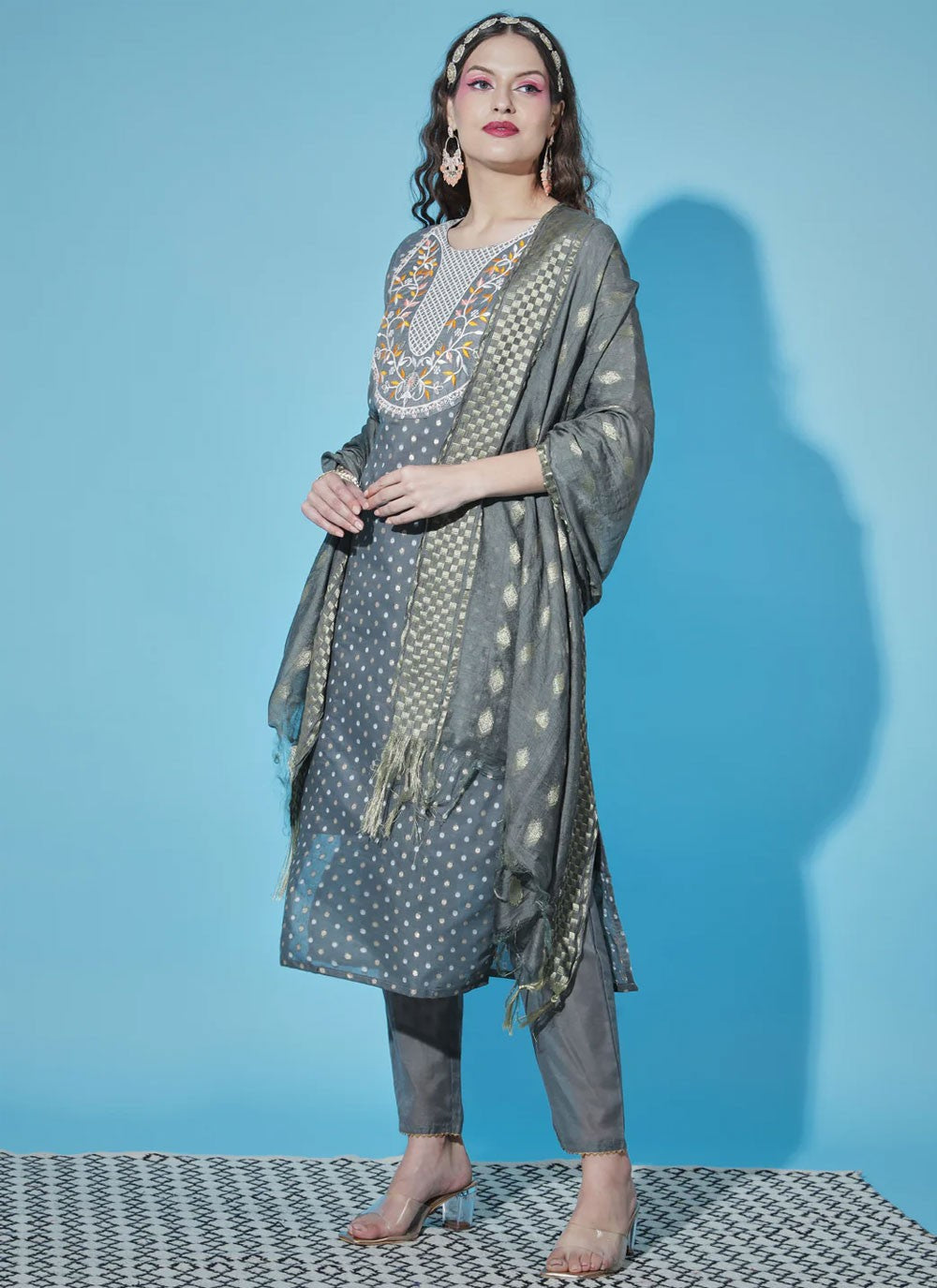 Chanderi Salwar Suit - T1497