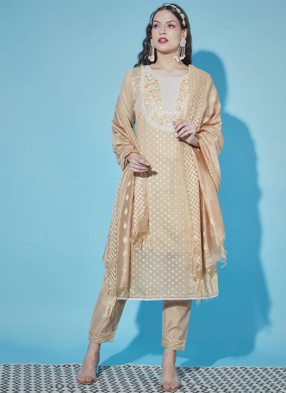 Chanderi Salwar Suit - T1497