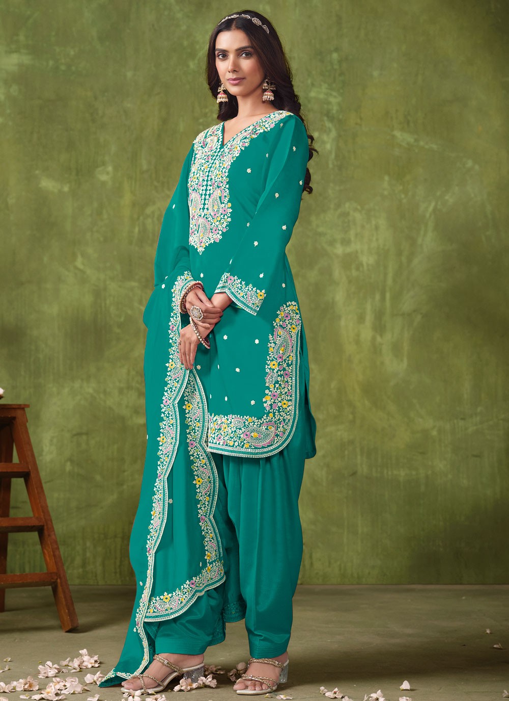 Chanderi Salwar Suit - T3095