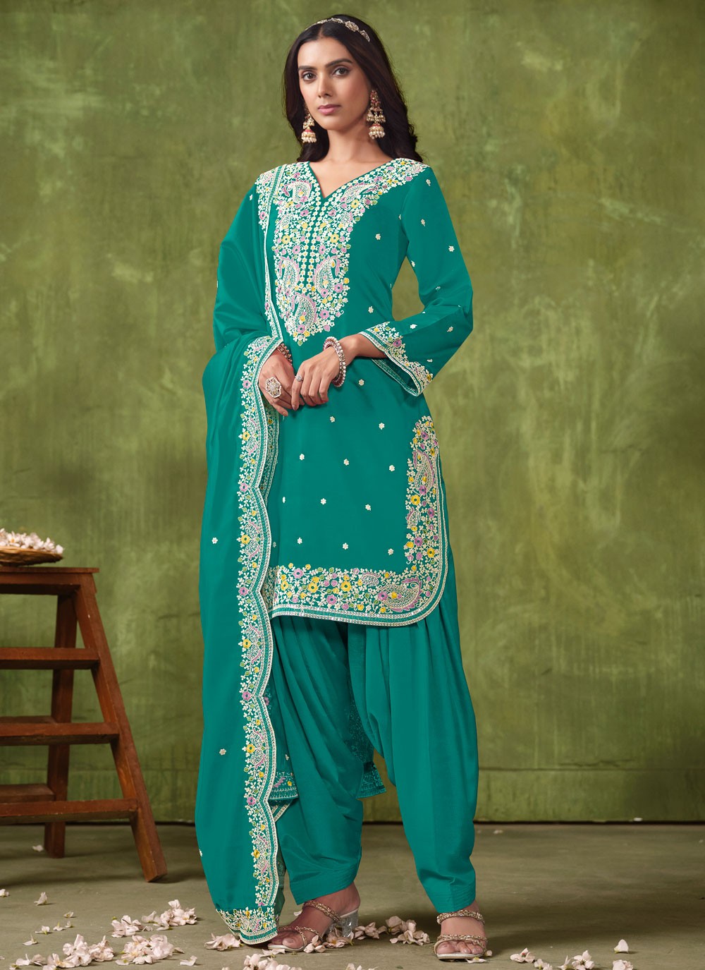 Chanderi Salwar Suit - T3095