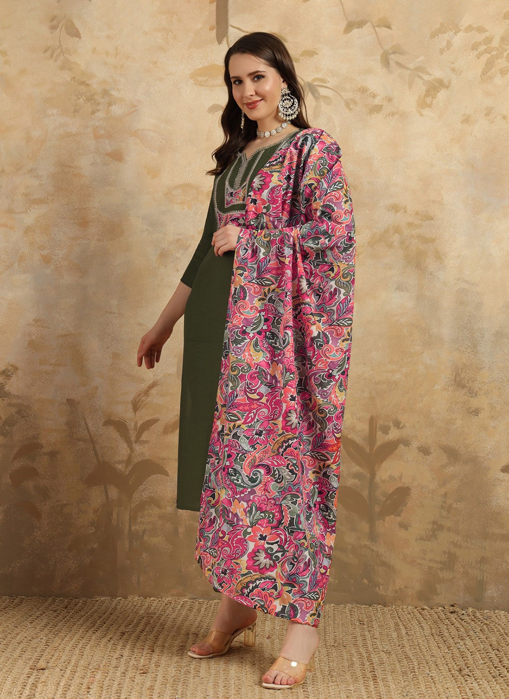 Chanderi Salwar Suit - T3416