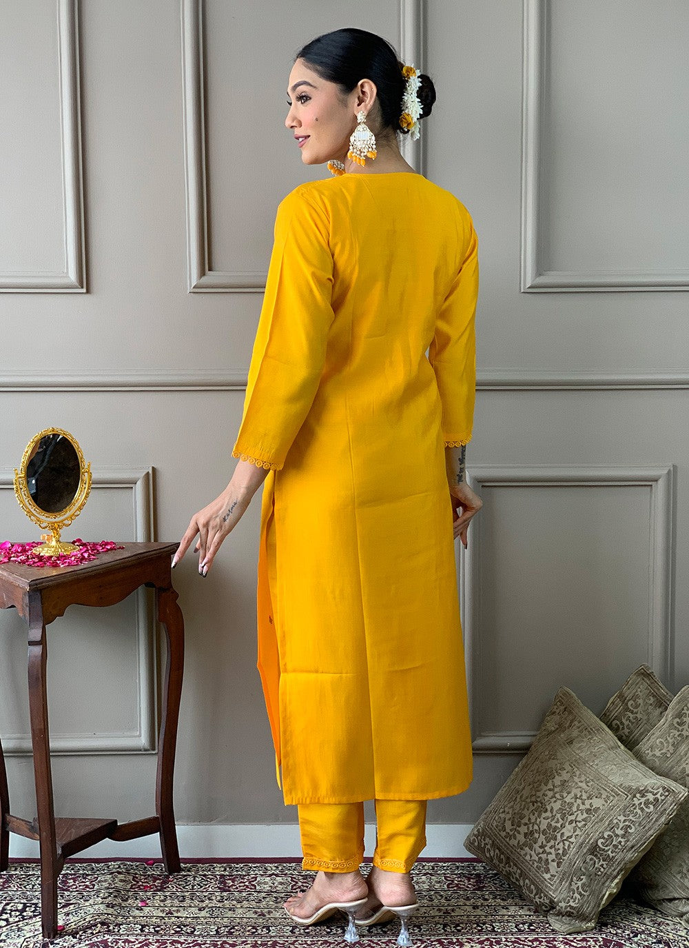 Chanderi , Viscose Pant Style Suit - T3303