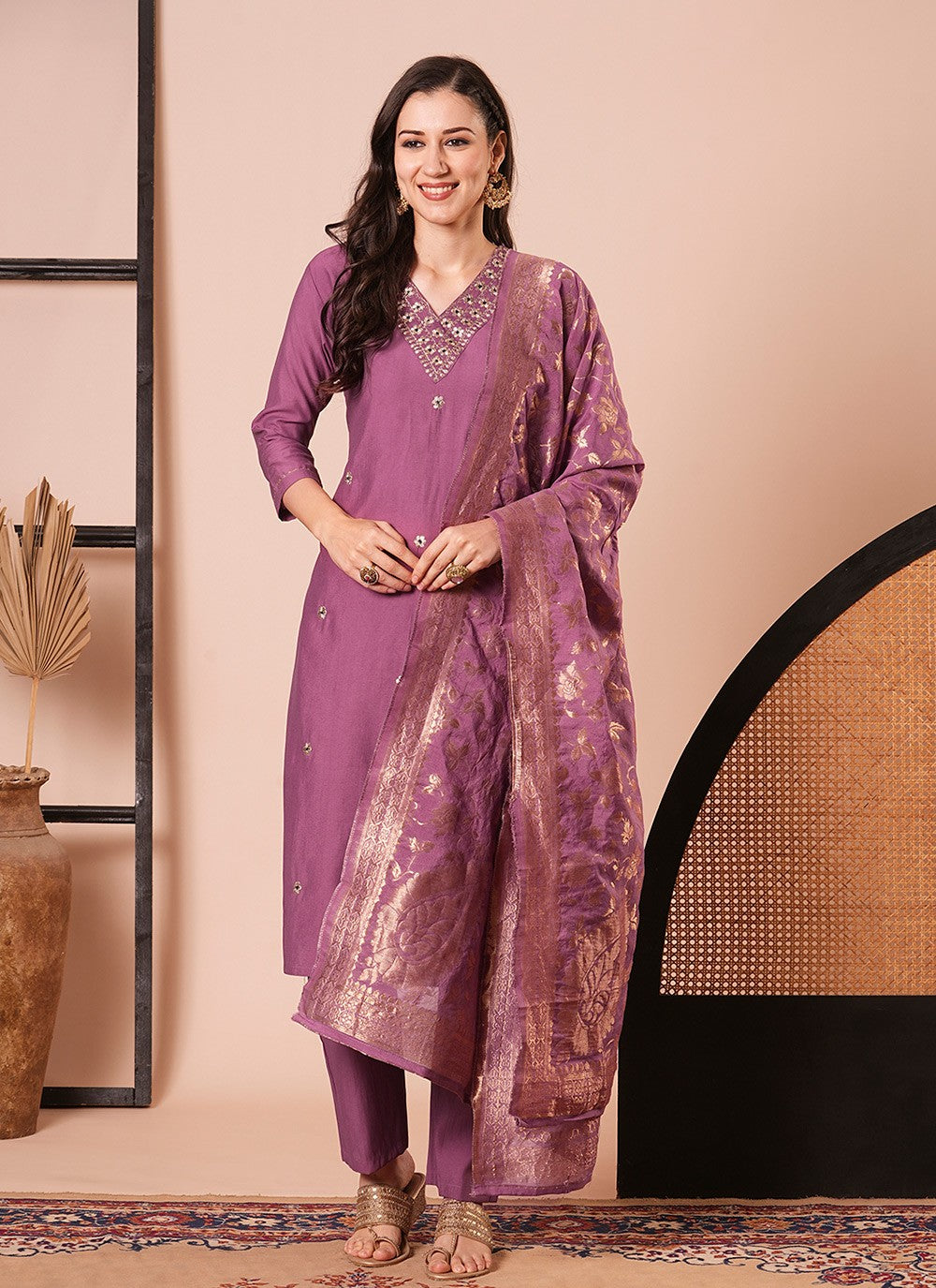 Silk Pant Style Suit - T4198