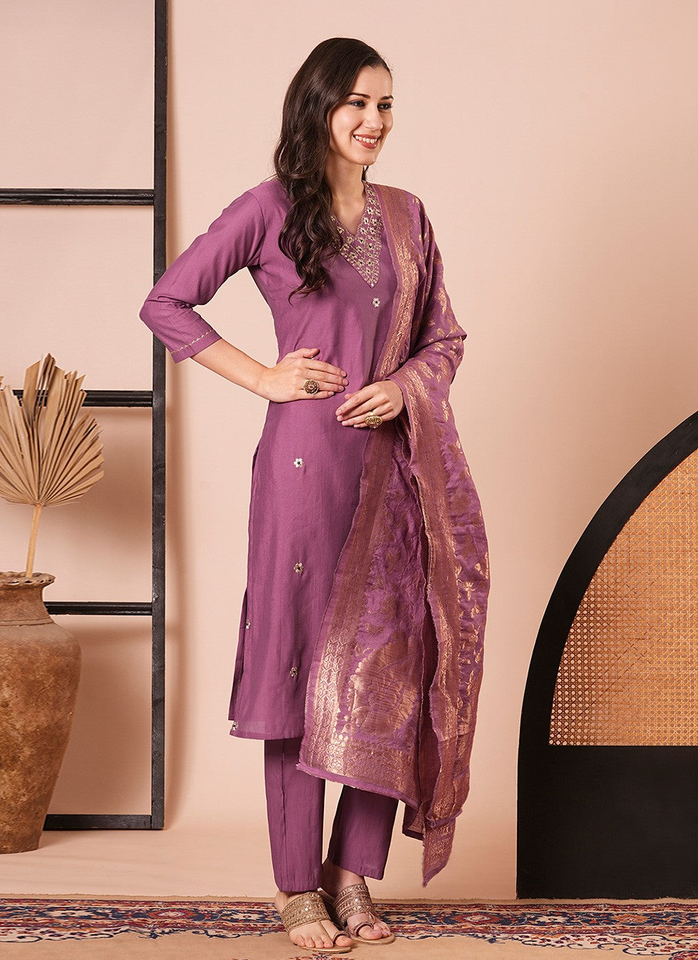 Silk Pant Style Suit - T4198