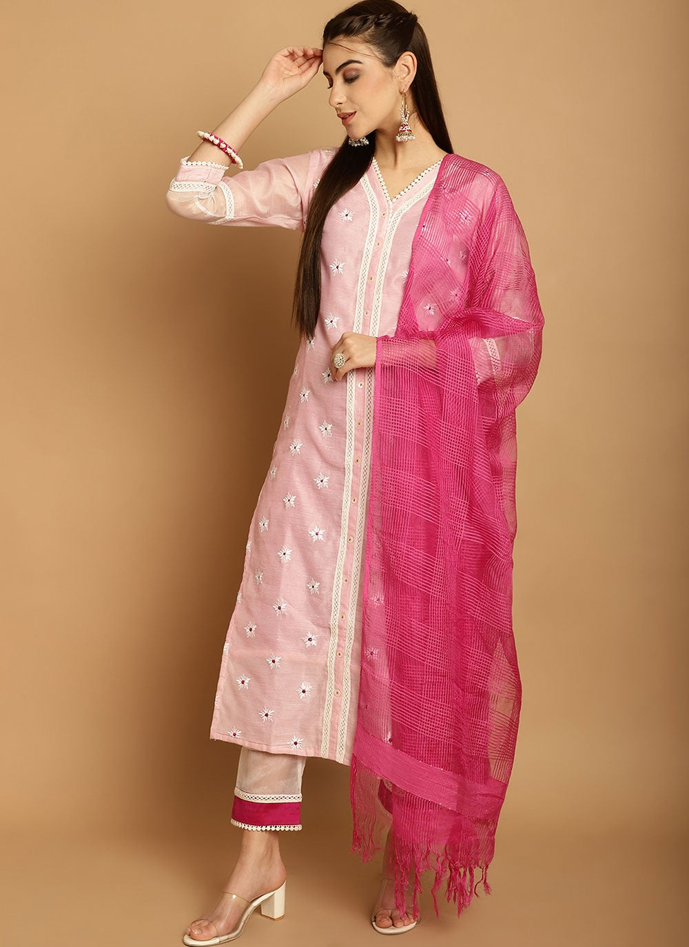 Chanderi Salwar Suit - T1907