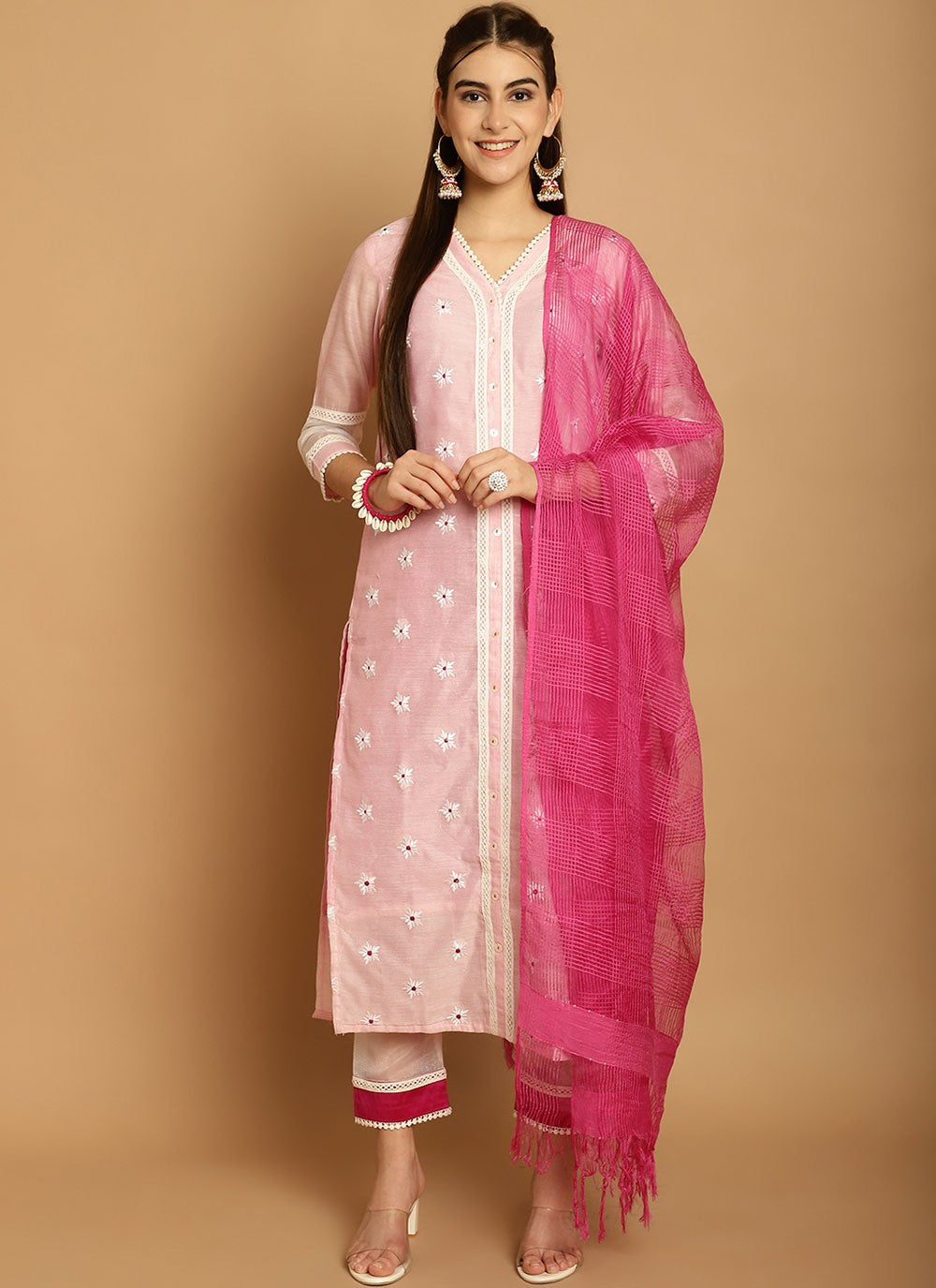 Chanderi Salwar Suit - T1907