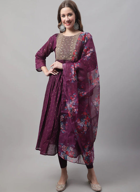 Chanderi Pant Style Suit - T1476