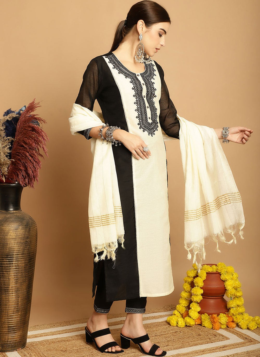 Chanderi Salwar Suit - T1898