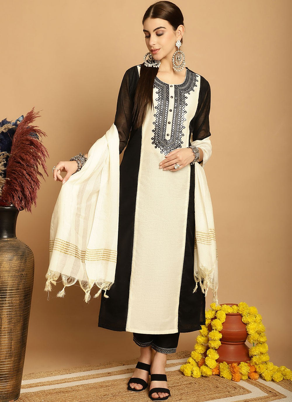 Chanderi Salwar Suit - T1898