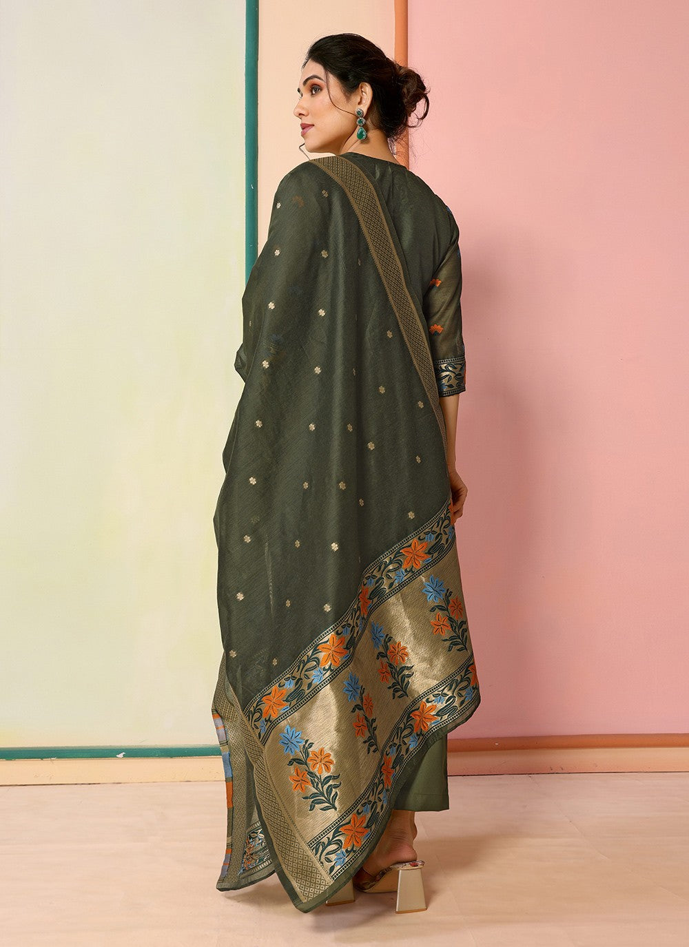 Chanderi Pant Style Suit - T3193