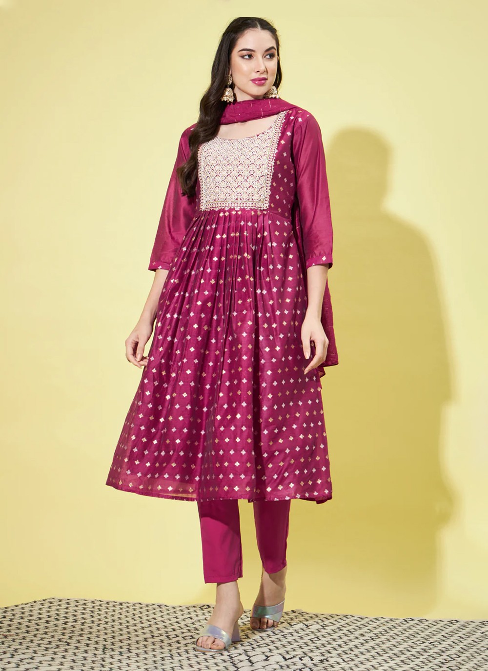 Chanderi Salwar Suit - T1260