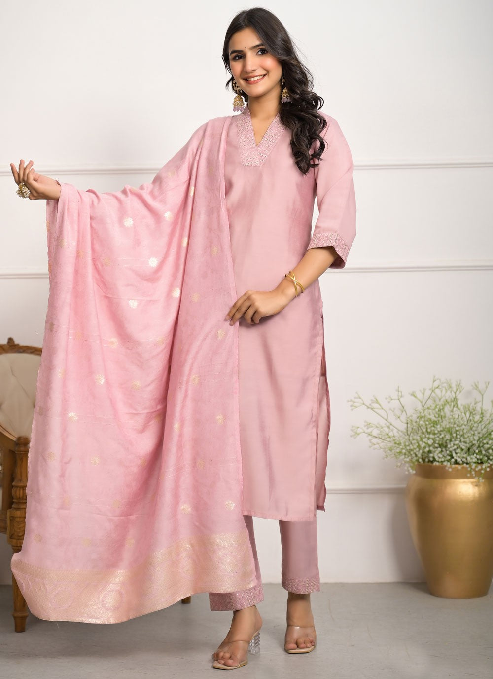 Chanderi Salwar Suit - T3904