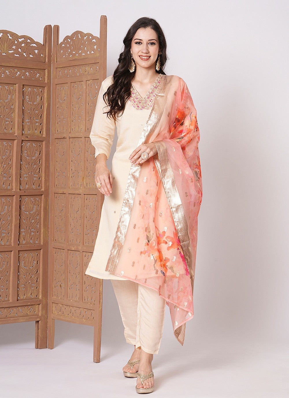 Chanderi Salwar Suit - T4168