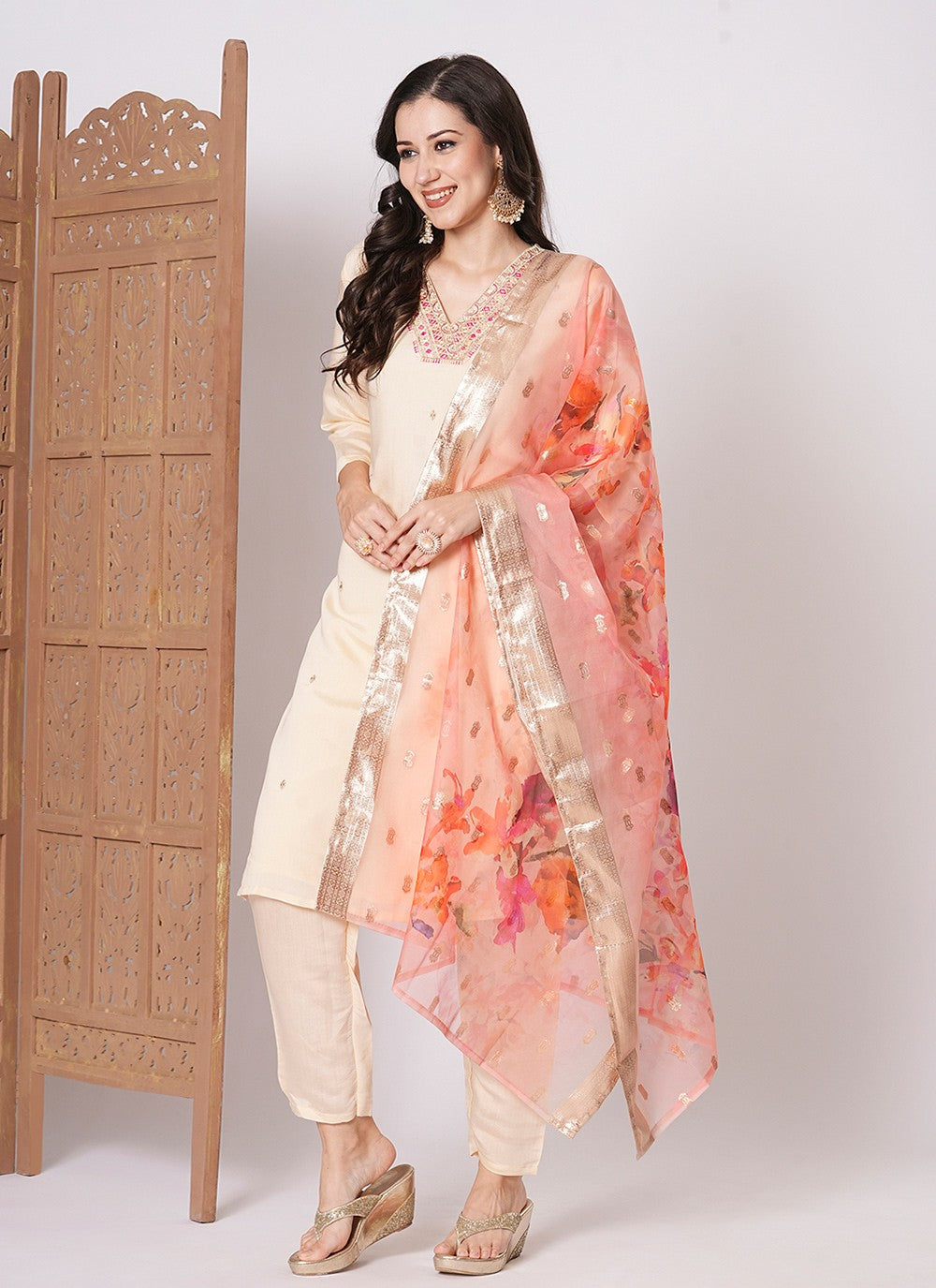 Chanderi Salwar Suit - T4168